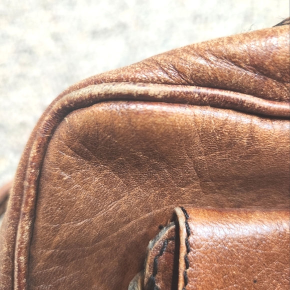 LAND Tumbled Brown Leather Messenger Shoulder/Crossbody Bag - Picture 11 of 11